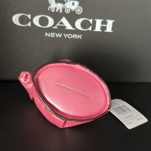 Coach Unicorn Metallic Pink keychain Bag Charm Coin Purse Stud Zipper NWT Leash - Picture 8 of 9